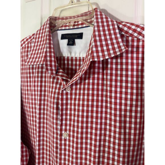 BANANA REPUBLIC Shirt Men's XL 17-17.5 Gingham Checkered Button Down Long Sleeve - Picture 5 of 14